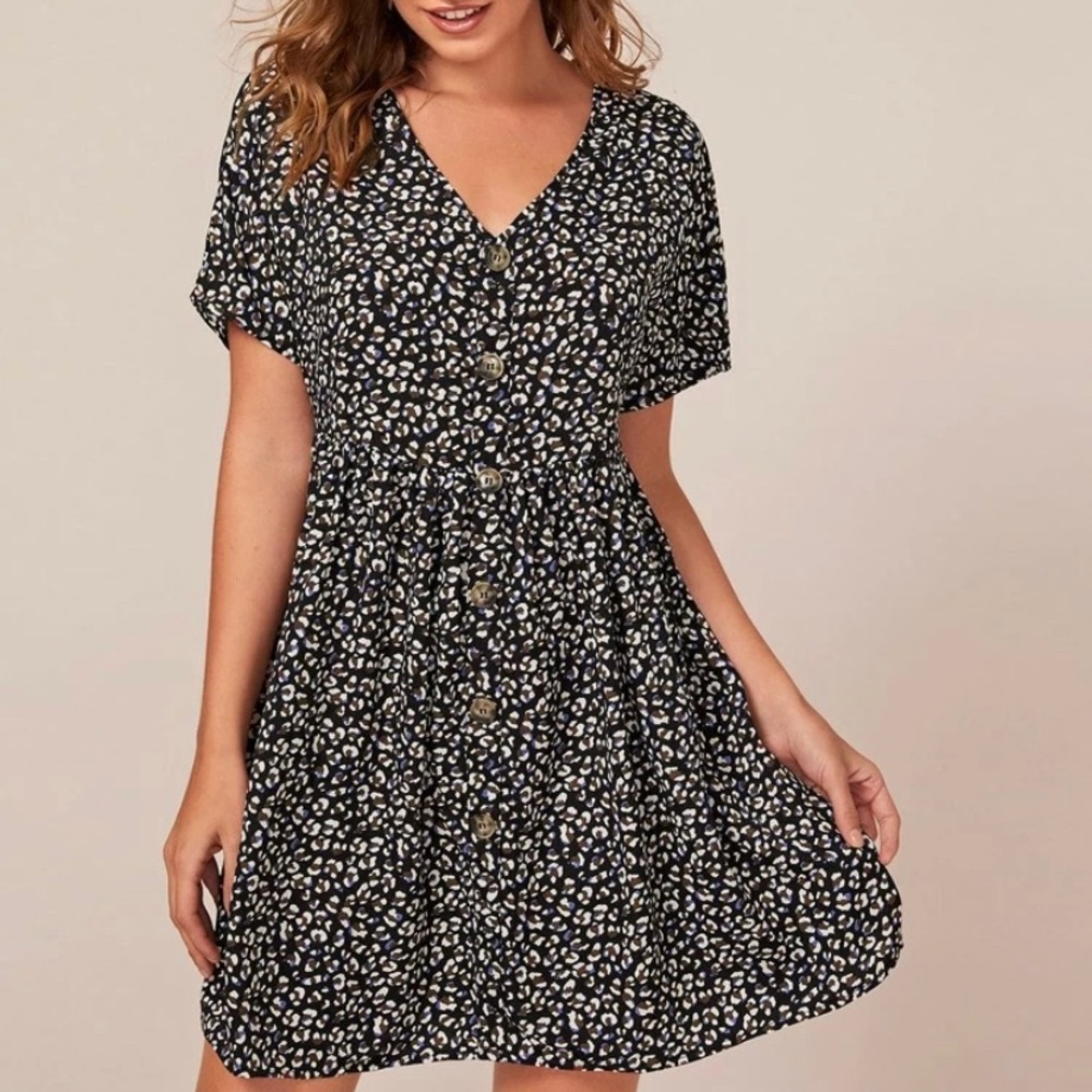 dress never worn cheetah print button up